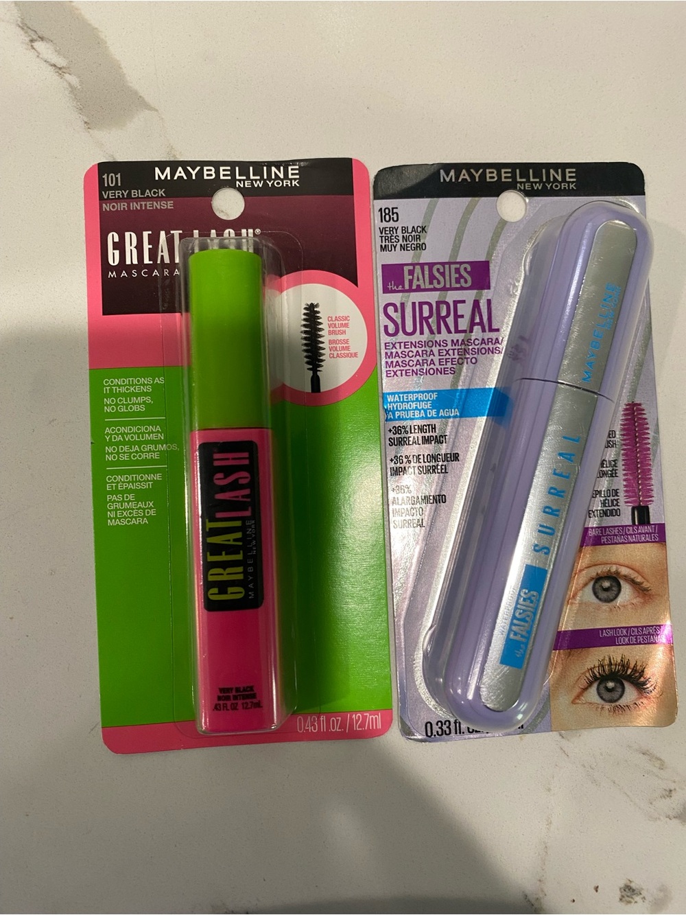 Maybelline mascara bundle Falsies SURREAL + great lash new
